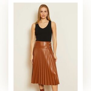 Caballero Hendrix Skirt Faux Leather in Tobacco